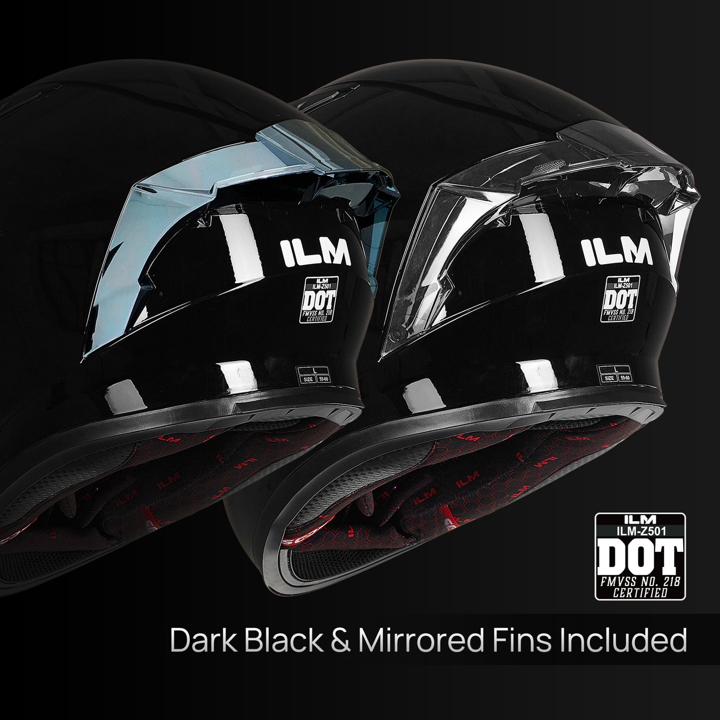 CASCO DE MOTO ILM - Z501 - GLOSS BLACK