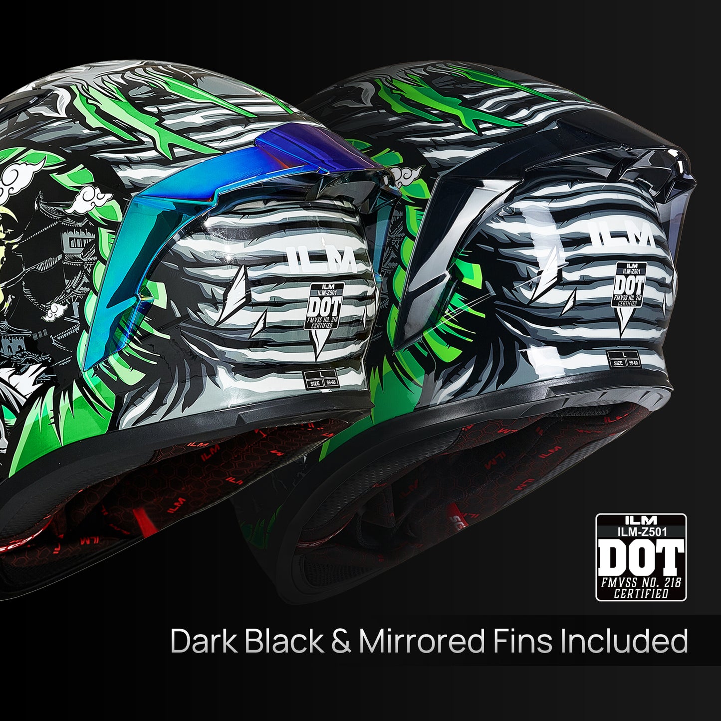 CASCO DE MOTO ILM - Z501 - LEGEND GREEN