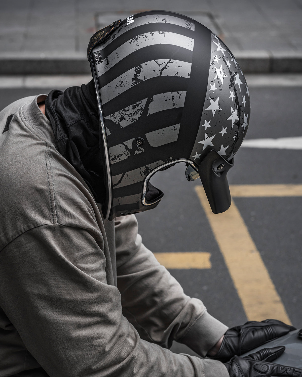 CASCO DE MOTO ILM - Z502 / PATRIOT FLAG / CASCO CLÁSICO