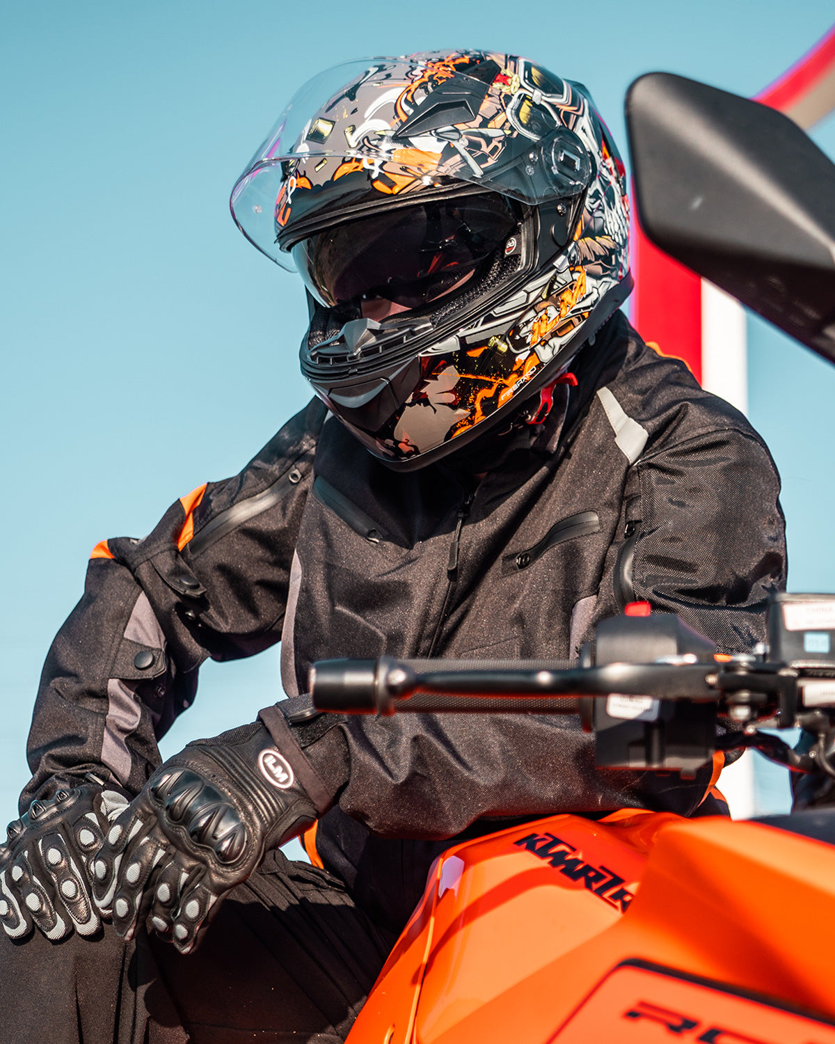 CASCO DE MOTO ILM 129M MIPS - DEADLY ORANGE