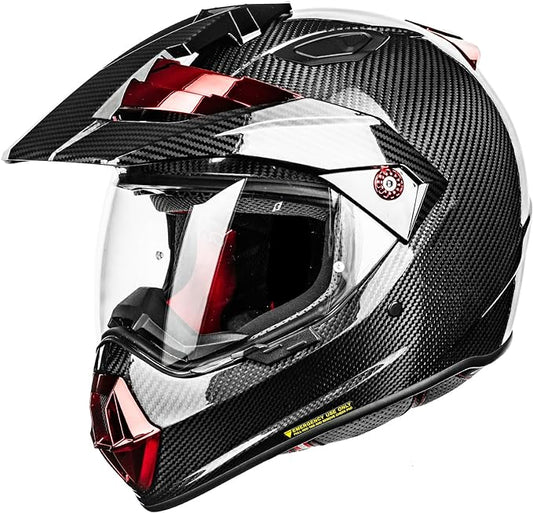 CASCO DE MOTO ILM L13 - CARBON FIBER RED + PINLOCK 70