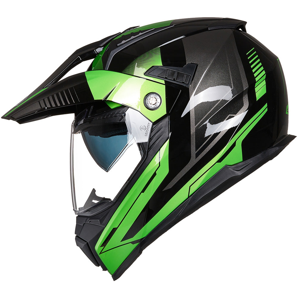 CASCO PARA MOTO OFF ROAD ILM - 606V / Verde, Naranjo