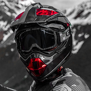 CASCO DE MOTO ILM L13 - CARBON FIBER RED + PINLOCK 70