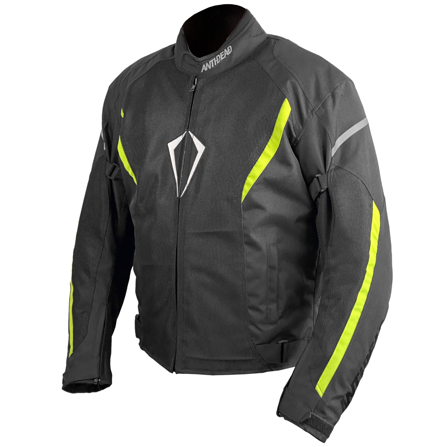 CHAQUETA DE MOTO TEXTIL INVIERNO / ANTIDEAD TEX W1 / NEGRO Y AMARILLO FLUOR