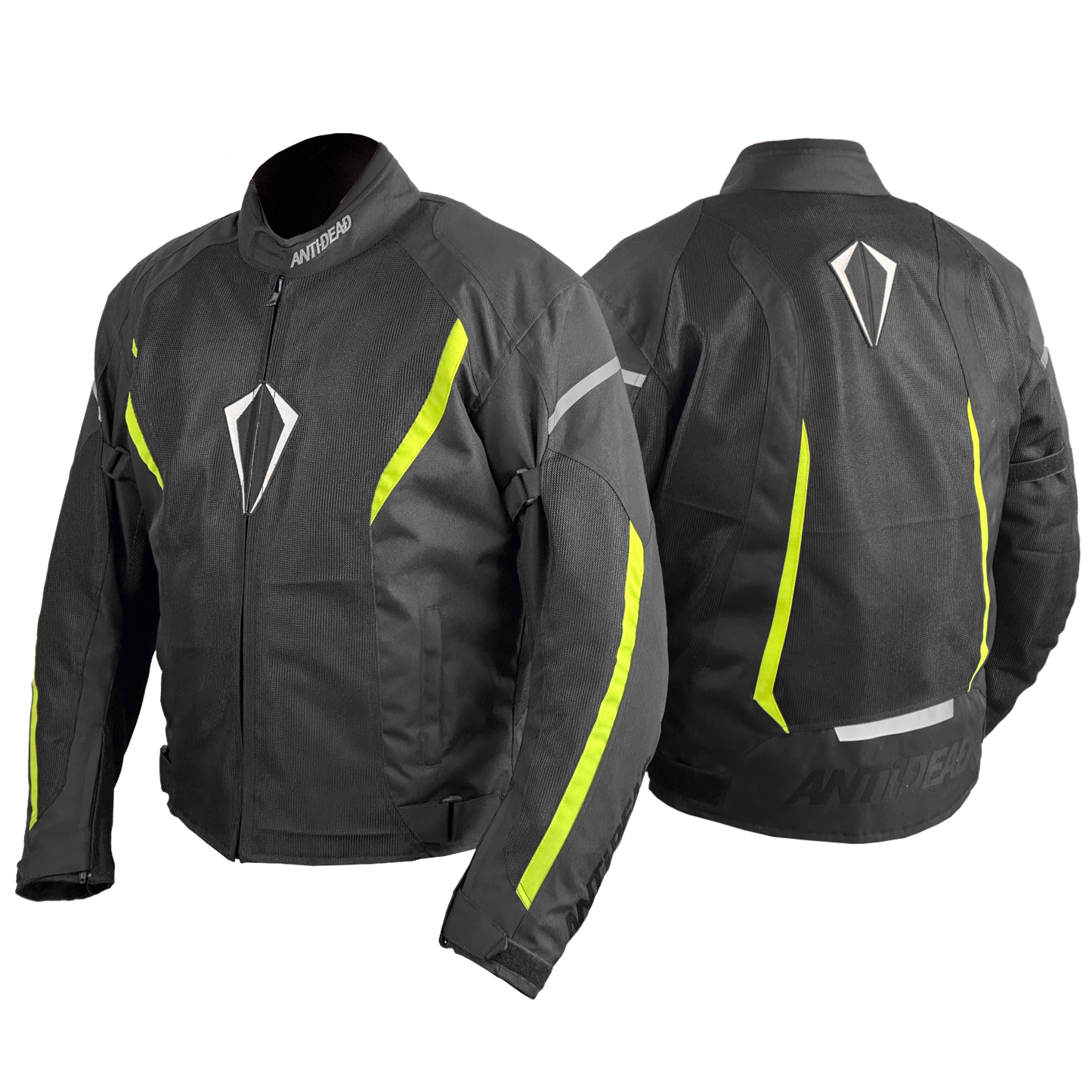 CHAQUETA DE MOTO TEXTIL INVIERNO / ANTIDEAD TEX W1 / NEGRO Y AMARILLO FLUOR