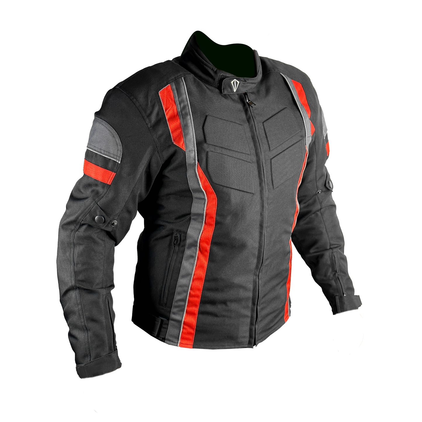 CHAQUETA DE MOTO TEXTIL ANTIDEAD W-20 HOMBRE - NEGRO, GRIS Y ROJO