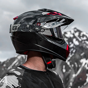 CASCO DE MOTO ILM L13 - CARBON FIBER RED + PINLOCK 70